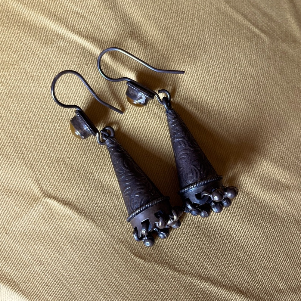 Silver Indian jhumka earrings
